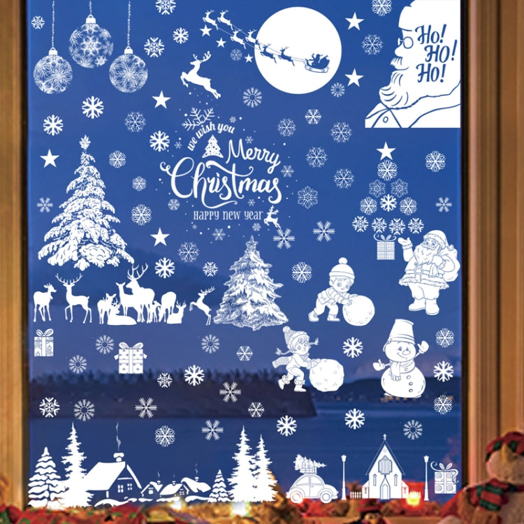 Christmas Static Glass Window Decoration Background Decorative Stickers, Dwarf, White Midget, Santa Claus+ Penguins, Santa Claus, White Santa Claus, Snowman, Ghost Elf