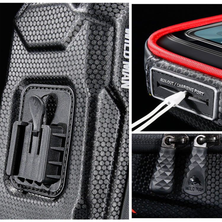 WILD MAN ES16 0.5L EVA Hard Shell Waterproof Touch Screen Bicycle Handlebar Bag, ES16 (Red), ES16 (Grey), ES16 (Blue)