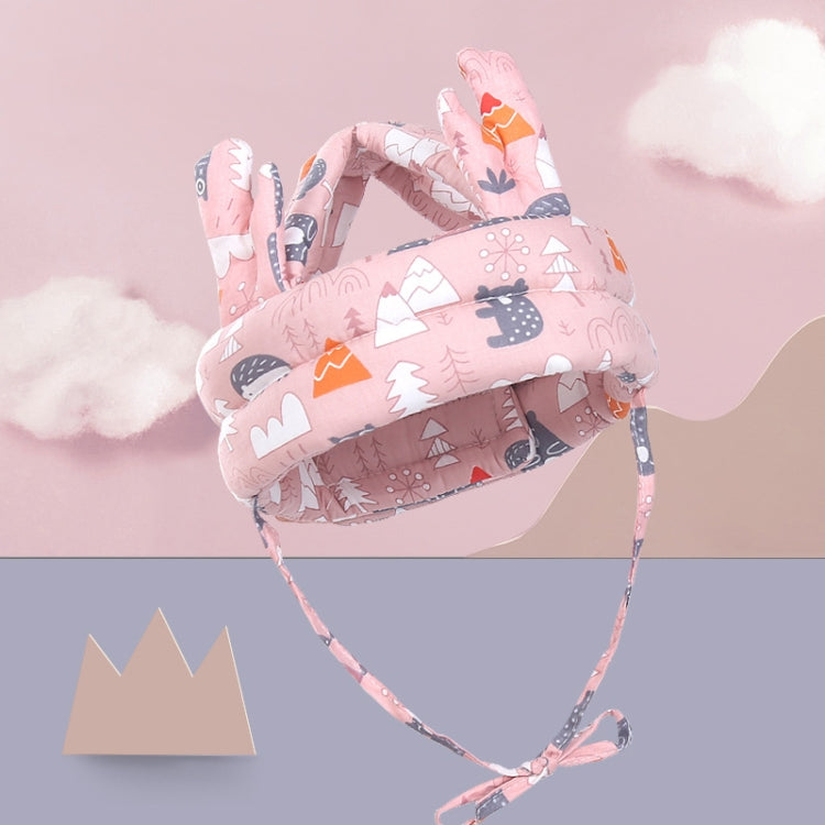 Baby Breathable Anti-fall Head Protective Cap Baby Protective Cap Toddler Bumper Cap, Spec:, Starfish, Pink Forest, Green Forest, Gray Forest, Pink Forest Antlers, Green Forest Antlers, Gray Forest Antlers, Starfish Antlers, Gray Cloud, Gray Star      ...