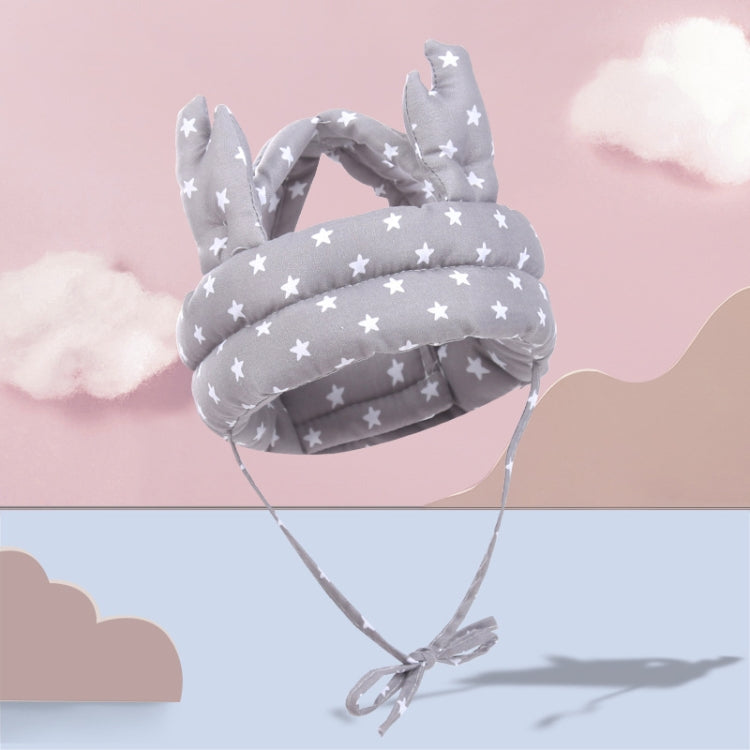 Baby Breathable Anti-fall Head Protective Cap Baby Protective Cap Toddler Bumper Cap, Spec:, Starfish, Pink Forest, Green Forest, Gray Forest, Pink Forest Antlers, Green Forest Antlers, Gray Forest Antlers, Starfish Antlers, Gray Cloud, Gray Star      ...