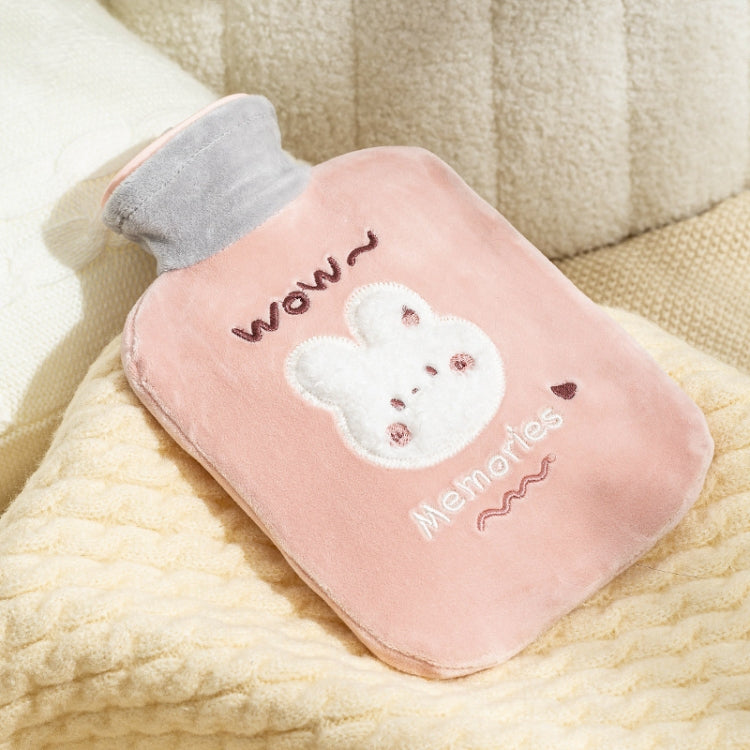 ZS103 Cartoon Plush Water-filled Hot Water Bags Explosion-proof Leak-proof Warming Water Bottle, Spec:, Pink Lucky Rabbit, Beige Lucky Rabbit, Brown Bear, Khaki Bear, Purple Duck, Pink Rabbit, Deep Blue Duck, Ink Green Duck, Intervened Pink            ...