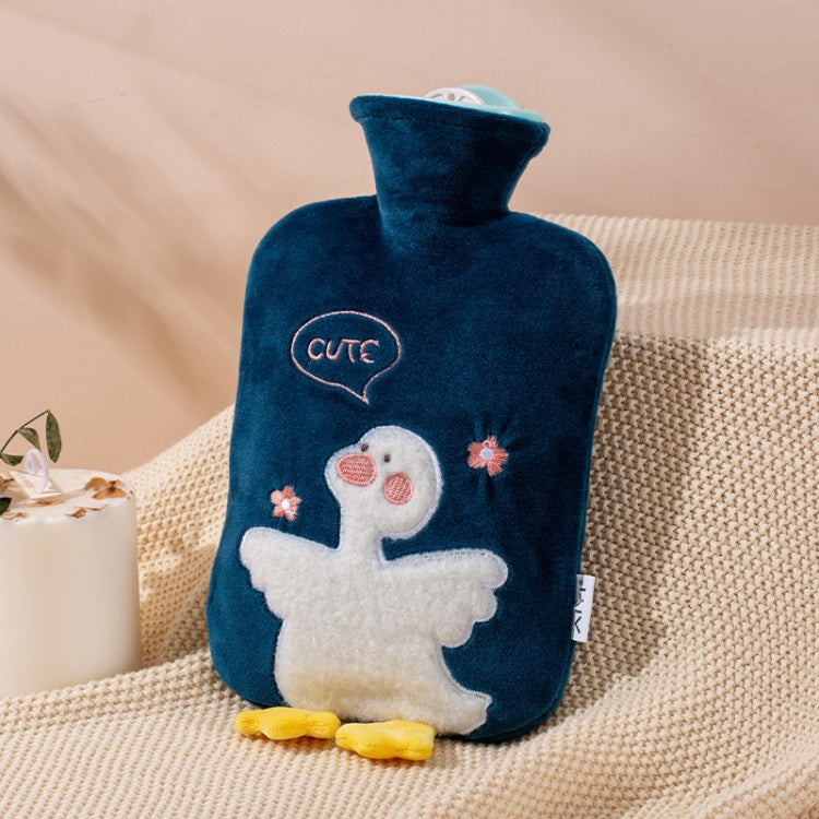 ZS103 Cartoon Plush Water-filled Hot Water Bags Explosion-proof Leak-proof Warming Water Bottle, Spec:, Pink Lucky Rabbit, Beige Lucky Rabbit, Brown Bear, Khaki Bear, Purple Duck, Pink Rabbit, Deep Blue Duck, Ink Green Duck, Intervened Pink            ...
