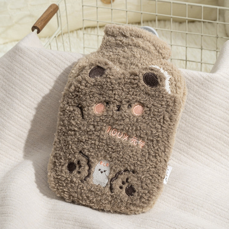 ZS103 Cartoon Plush Water-filled Hot Water Bags Explosion-proof Leak-proof Warming Water Bottle, Spec:, Pink Lucky Rabbit, Beige Lucky Rabbit, Brown Bear, Khaki Bear, Purple Duck, Pink Rabbit, Deep Blue Duck, Ink Green Duck, Intervened Pink            ...
