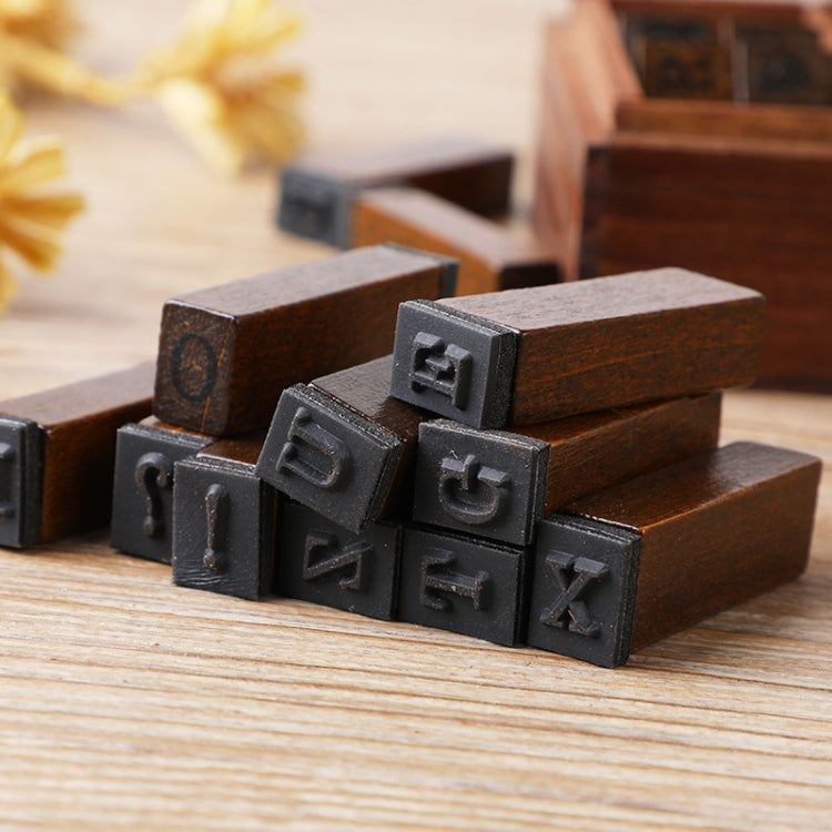E13 28PCS/Set Vintage Wooden Alphabet and Number Diary Handbook DIY Stamps, Regular Capital, Regular Lowercase, Cursive Capital, Cursive Lowercase, Digital Weather