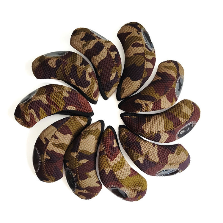 10PCS/Set 15X7 Neoprene Waterproof and Wear-resistant Golf Club Headgear, 10PCS 15X7 Camouflage, 10PCS 15X7 Black, 10PCS 15X7 Green