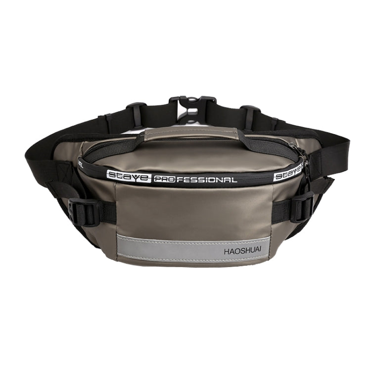 HAOSHUAI Outdoor Running Waist Bag With Reflecting Strip Chest Bag, 1100-6 Khaki, 1100-6 Dark Blue, 1100-6 Black), 1100-6 Gray, 1100-6 Army Green, 1206 Silver Gray Strip, 1206 Royal Blue Strip