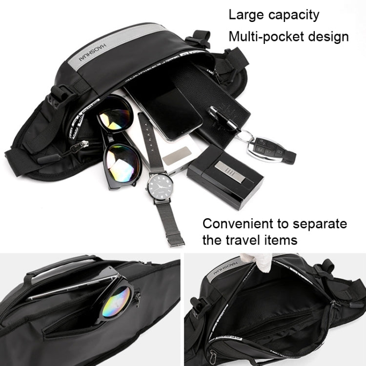 HAOSHUAI Outdoor Running Waist Bag With Reflecting Strip Chest Bag, 1100-6 Khaki, 1100-6 Dark Blue, 1100-6 Black), 1100-6 Gray, 1100-6 Army Green, 1206 Silver Gray Strip, 1206 Royal Blue Strip