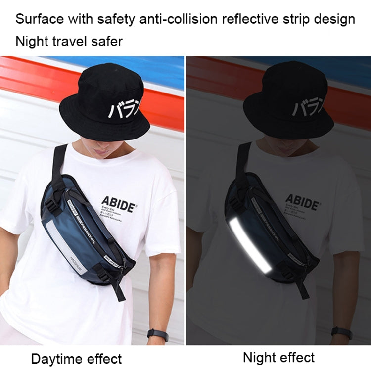 HAOSHUAI Outdoor Running Waist Bag With Reflecting Strip Chest Bag, 1100-6 Khaki, 1100-6 Dark Blue, 1100-6 Black), 1100-6 Gray, 1100-6 Army Green, 1206 Silver Gray Strip, 1206 Royal Blue Strip