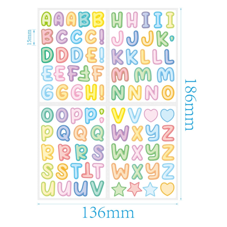 20 PCS ZPKTZM Children Cartoon Colorful Letters Stickers DIY Lunch Box Mark Waterproof Sticker, Waterproof Sticker