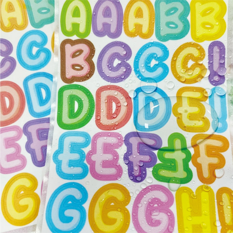 20 PCS ZPKTZM Children Cartoon Colorful Letters Stickers DIY Lunch Box Mark Waterproof Sticker, Waterproof Sticker