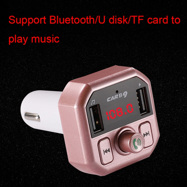 B9 Smart Digital Display Dual USB Bluetooth Car Charger with Hands-free Call Function