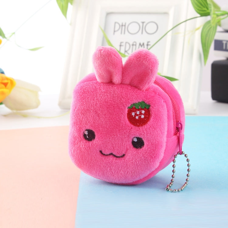 2pcs Children Cartoon Plush Three-dimensional Key Coin Purse, Panda, Shy Rabbit, Strawberry Rabbit, Shy Bear, Yellow Duckling, Chick, Black Rabbit, Red Strawberry, Red Cat Eagle, Blue Panda, Ladybug, Frog