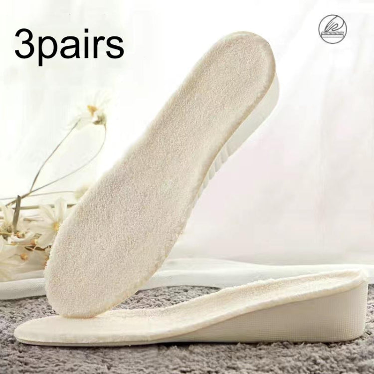 3pairs Winter Velvet Insoles Warm Inner Height Increase Insoles, 1.5cm Beige, 2.5cm Beige, 3.5cm Beige, 1.5cm Gray, 2.5cm Gray, 3.5cm Gray