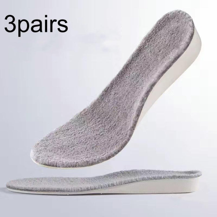 3pairs Winter Velvet Insoles Warm Inner Height Increase Insoles, 1.5cm Beige, 2.5cm Beige, 3.5cm Beige, 1.5cm Gray, 2.5cm Gray, 3.5cm Gray