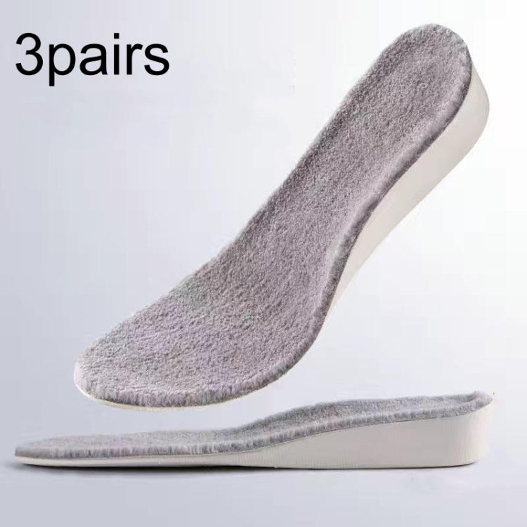3pairs Winter Velvet Insoles Warm Inner Height Increase Insoles, 1.5cm Beige, 2.5cm Beige, 3.5cm Beige, 1.5cm Gray, 2.5cm Gray, 3.5cm Gray