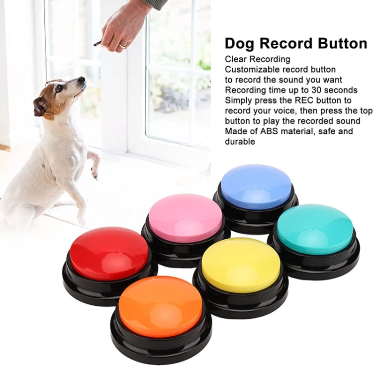 Pet Communication Button Dog Vocal Box Recording Vocalizer, Style: Recording Model, Yellow, Lake Blue, White, Dark Blue, Light Blue, Green, Purple, Red, Orange, Rose Red, Pink