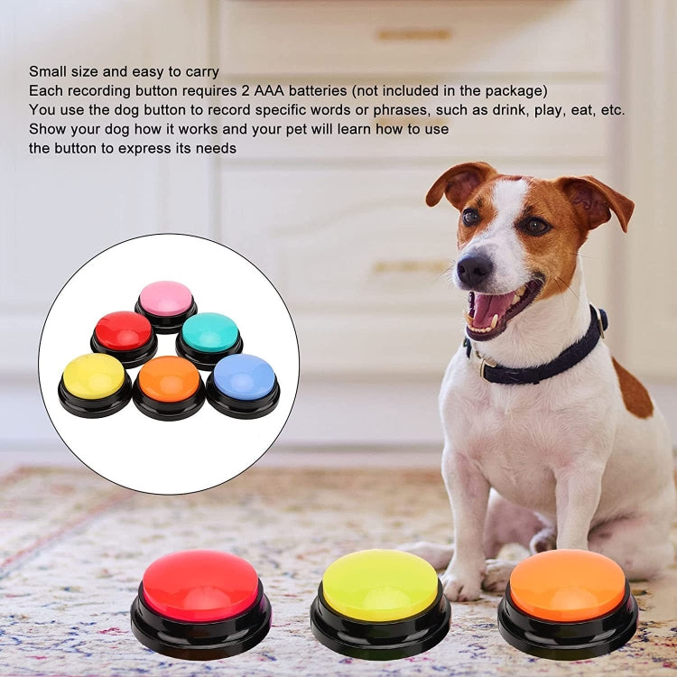 Pet Communication Button Dog Vocal Box Recording Vocalizer, Style: Recording Model, Yellow, Lake Blue, White, Dark Blue, Light Blue, Green, Purple, Red, Orange, Rose Red, Pink