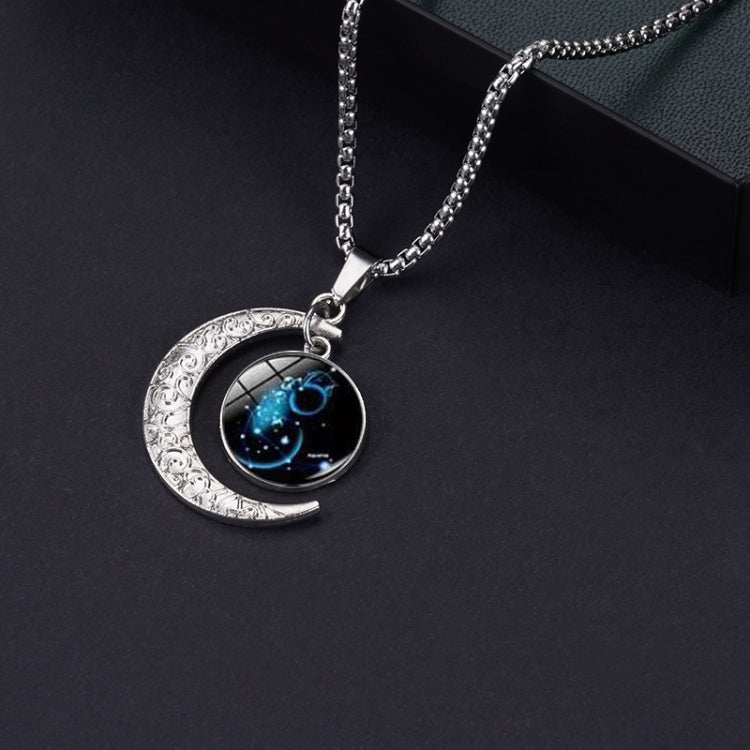 Luminous Zodiac Moon Titanium Steel Necklace Personalized Moon Pendant, Necklace Leo, Necklace Virgo, Necklace Libra, Necklace Scorpio, Necklace Sagittarius, Necklace Aquarius, Necklace Capricorn, Necklace Pisces, Necklace Aries, Necklace Taurus       ...