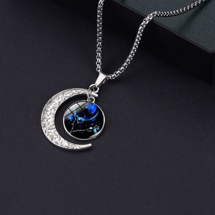 Luminous Zodiac Moon Titanium Steel Necklace Personalized Moon Pendant, Necklace Leo, Necklace Virgo, Necklace Libra, Necklace Scorpio, Necklace Sagittarius, Necklace Aquarius, Necklace Capricorn, Necklace Pisces, Necklace Aries, Necklace Taurus       ...