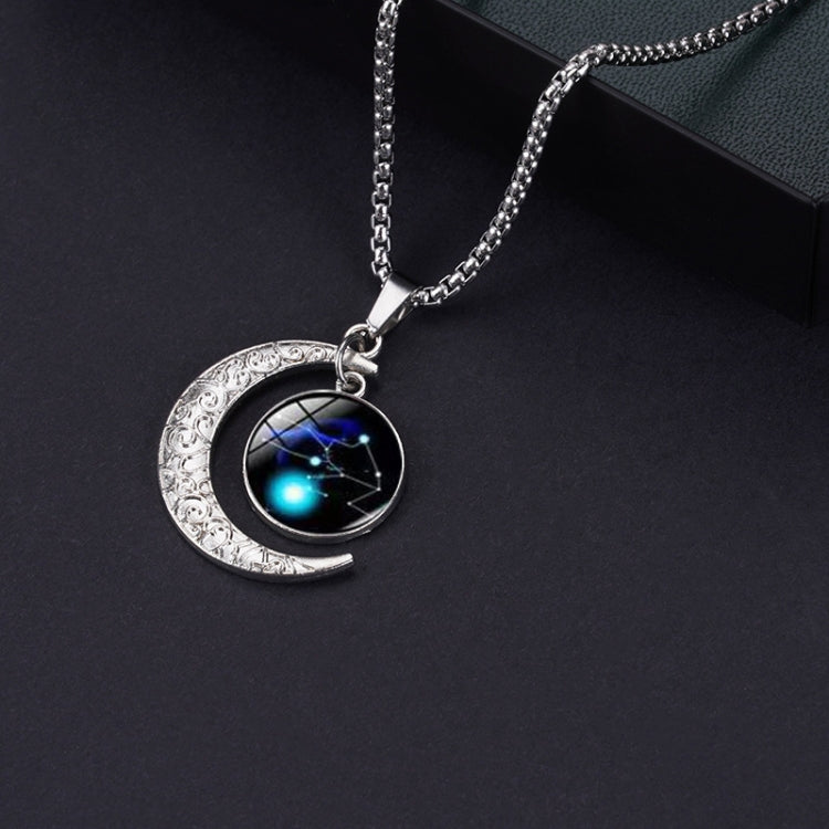 Luminous Zodiac Moon Titanium Steel Necklace Personalized Moon Pendant, Necklace Leo, Necklace Virgo, Necklace Libra, Necklace Scorpio, Necklace Sagittarius, Necklace Aquarius, Necklace Capricorn, Necklace Pisces, Necklace Aries, Necklace Taurus       ...