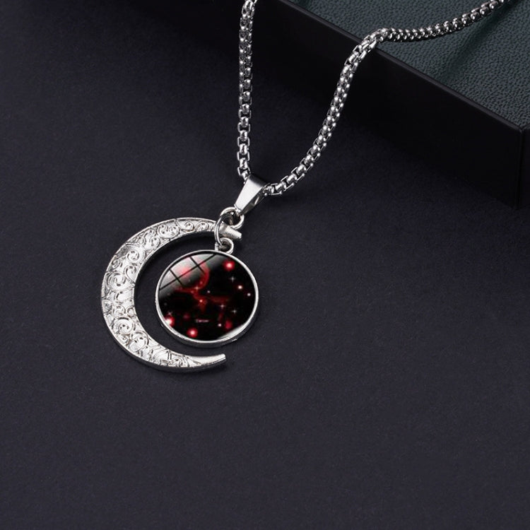 Luminous Zodiac Moon Titanium Steel Necklace Personalized Moon Pendant, Necklace Leo, Necklace Virgo, Necklace Libra, Necklace Scorpio, Necklace Sagittarius, Necklace Aquarius, Necklace Capricorn, Necklace Pisces, Necklace Aries, Necklace Taurus       ...