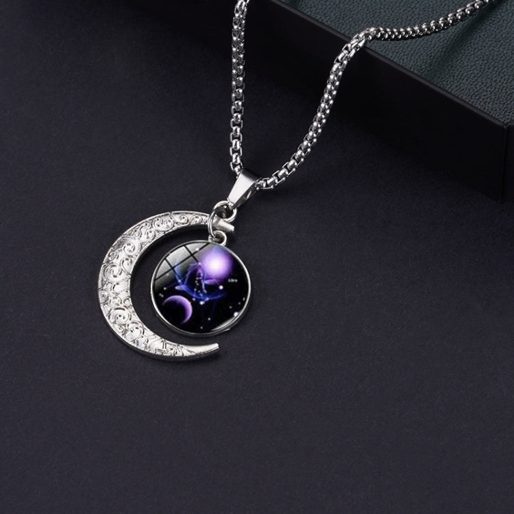 Luminous Zodiac Moon Titanium Steel Necklace Personalized Moon Pendant, Necklace Leo, Necklace Virgo, Necklace Libra, Necklace Scorpio, Necklace Sagittarius, Necklace Aquarius, Necklace Capricorn, Necklace Pisces, Necklace Aries, Necklace Taurus       ...