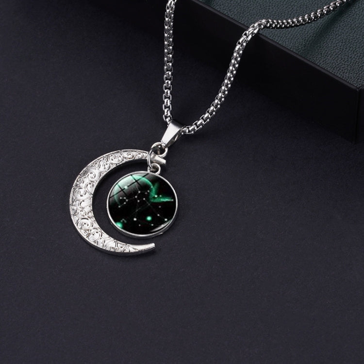 Luminous Zodiac Moon Titanium Steel Necklace Personalized Moon Pendant, Necklace Leo, Necklace Virgo, Necklace Libra, Necklace Scorpio, Necklace Sagittarius, Necklace Aquarius, Necklace Capricorn, Necklace Pisces, Necklace Aries, Necklace Taurus       ...