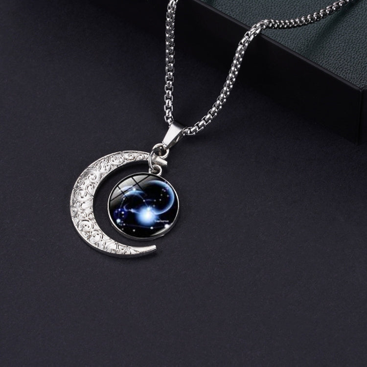 Luminous Zodiac Moon Titanium Steel Necklace Personalized Moon Pendant, Necklace Leo, Necklace Virgo, Necklace Libra, Necklace Scorpio, Necklace Sagittarius, Necklace Aquarius, Necklace Capricorn, Necklace Pisces, Necklace Aries, Necklace Taurus       ...