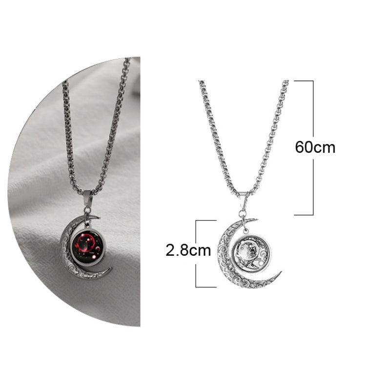 Luminous Zodiac Moon Titanium Steel Necklace Personalized Moon Pendant, Necklace Leo, Necklace Virgo, Necklace Libra, Necklace Scorpio, Necklace Sagittarius, Necklace Aquarius, Necklace Capricorn, Necklace Pisces, Necklace Aries, Necklace Taurus       ...