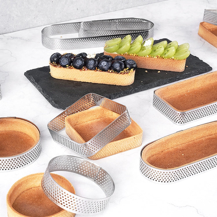BN1006 Stainless Steel Mousse Circle Thickened Perforated Cake Mold DIY Baking Tools, Rectangle(4.7 inches), Rectangle(7 inches), Square(2.9 inches), Square(3.3 inches), Square(3.9 inches), Square(4.7 inches), Round(2.7 inches), Oval(4.7 inches)       ...