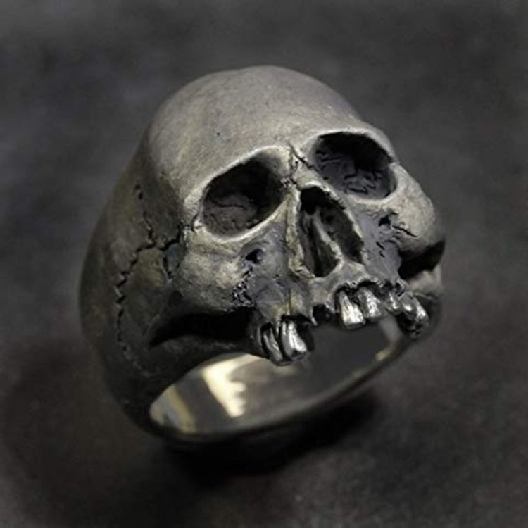 C56213 2pcs Punk Vintage Skull Ring Horror Skull Ring Men Gift, 6, 7, 8, 9, 10, 11, 12, 13, 14