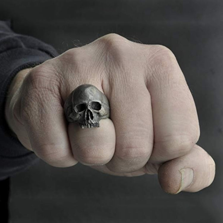 C56213 2pcs Punk Vintage Skull Ring Horror Skull Ring Men Gift, 6, 7, 8, 9, 10, 11, 12, 13, 14