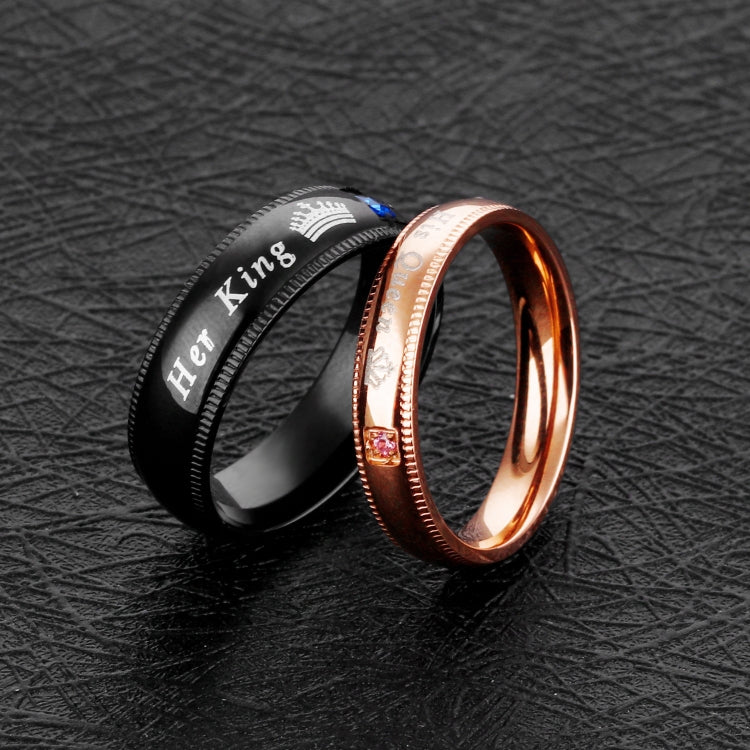 606 Couple Ring Titanium Steel Ring, Size:, Women Style 9