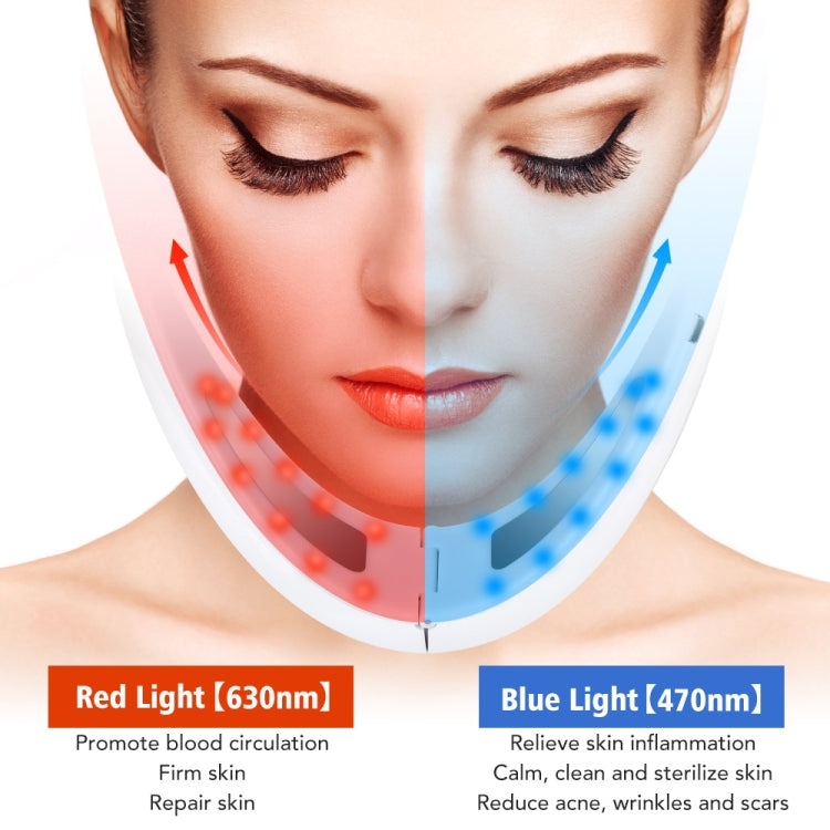 106892 EMS Microcurrent Red and Blue Light Massage Face-Lifting Instrument, (White)