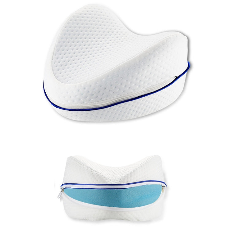 Body Memory Cotton Leg Pillow Sleeping Orthopedic Sciatica Back Hip Joint for Pain Relief, Heart White Inner, Heart Blue Inner