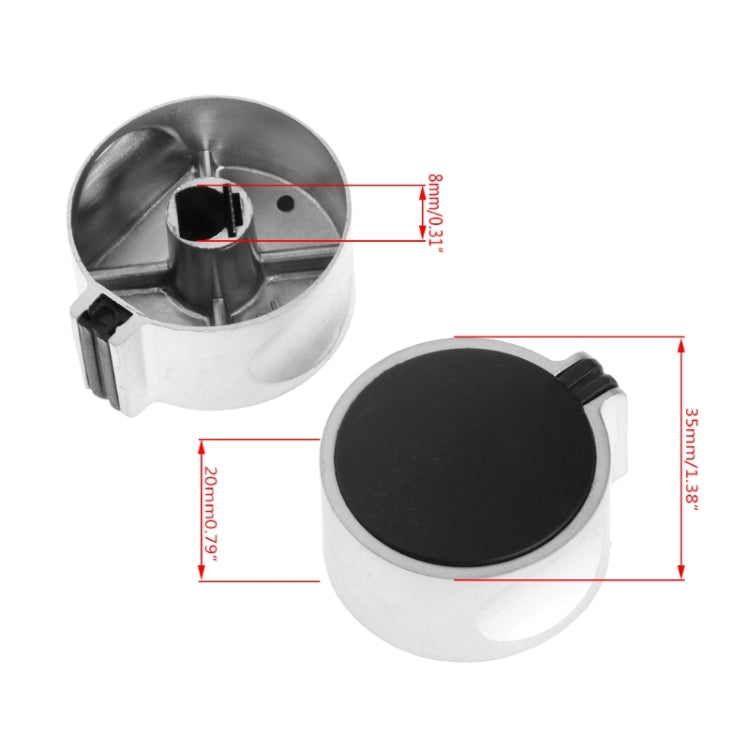 1pair  8mm  Metal Round Gas Stove Switch Knob Cooker Hob Switch, 1pair 8mm 45 Degree
