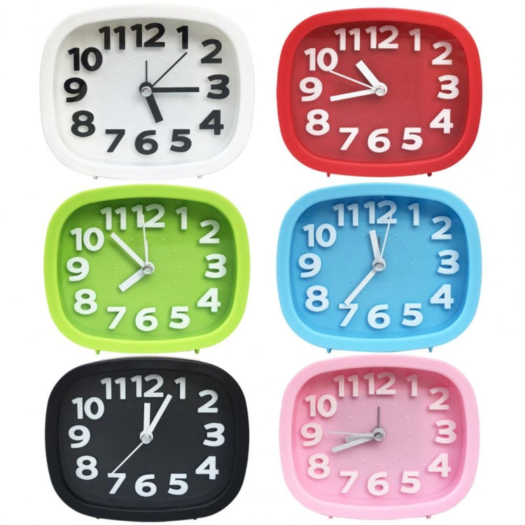 Square Candy Color Stereo Digital Silent Alarm Clock Children Student Alarm Clock, Square (Black), Square (Pink), Square (Red), Square (Green), Square (Blue)