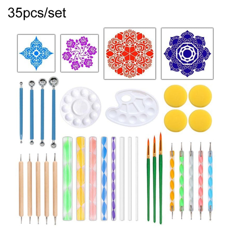 Dot Painting Mandala Pottery Decoration DIY Spiral Wand Tool Set, 36pcs/set, 35pcs/set