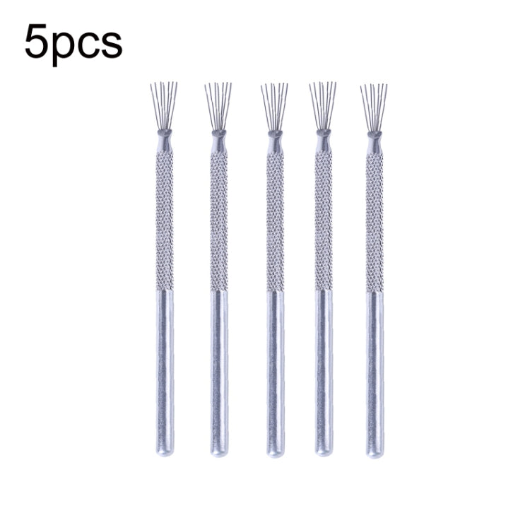 5pcs Ceramic Aluminum Rod Puncher DIY Clay Art Supplies, Seven Needles, Texture Brush