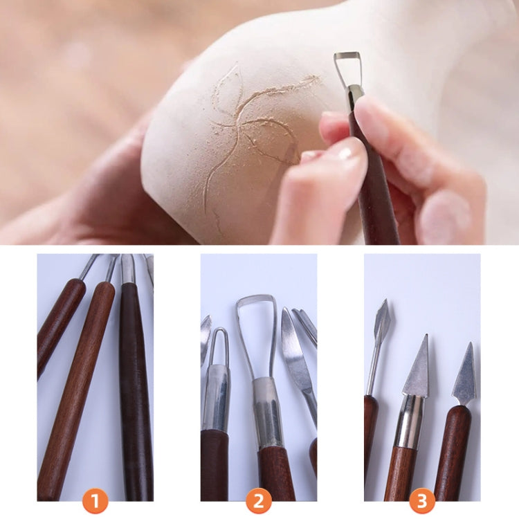 Wooden Pottery Trimming Tools Educational Art Supplies, 6pcs/set