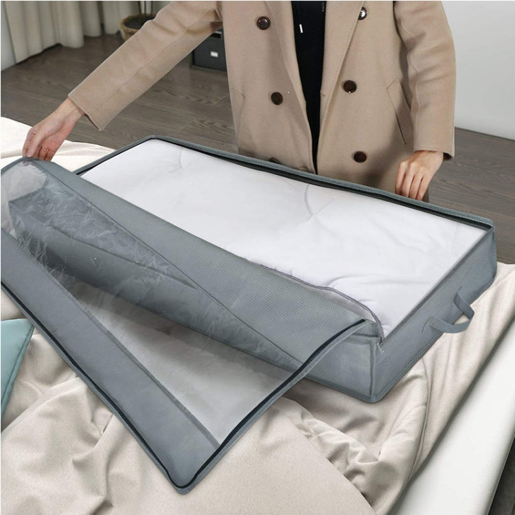 Non-Woven Quilt Storage Bag Home Dustproof Finishing Bag Moving Packing Bag 100 x 50 x 15cm, Light Gray, Deep Gray, Black