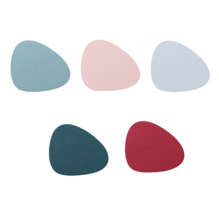 10pcs Teardrop-Shaped Silicone Table Insulation Mat Leather Textured Kitchen Cup And Pot Mat, Coaster(Red), Coaster(Pink), Coaster(Green), Coaster(Blue), Coaster(Gray)
