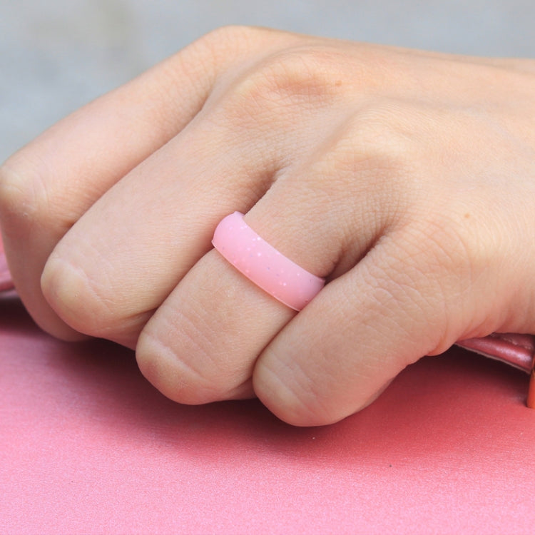 SH100 5.7mm Wide Silicone Ring Glitter Couple Ring, No.8, No.9, No.10