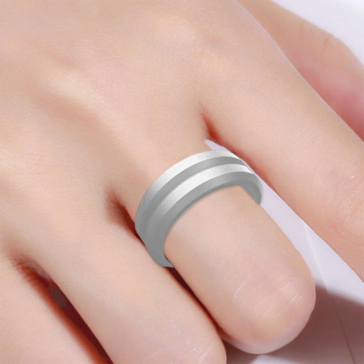 SiR053 V Shaped Grooved Edge Silicone Ring Outdoor Sports Couple Ring, No.7, No.8, No.9, No.10, No.11, No.12