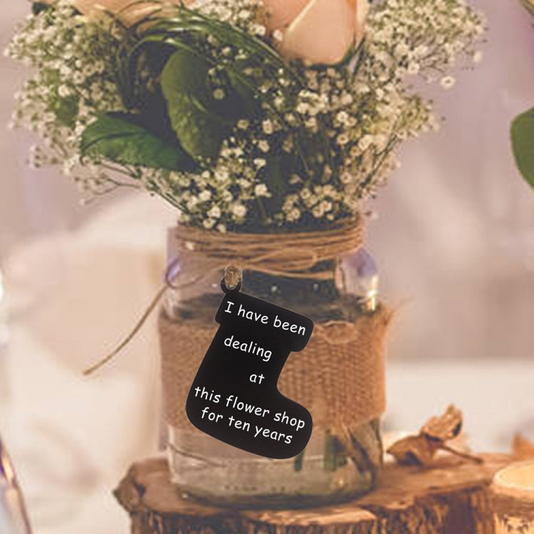 10pcs/Set Mini Hanging Wooden Message Board Home Holiday Decor Lanyard Chalkboard