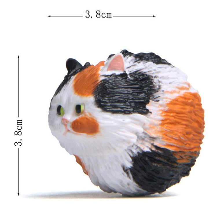 Round Little Tiger Cat Keychain Cartoon Key Ring Ornament, White, 3 Color, Black, Coffee White, Yellow White, Gray