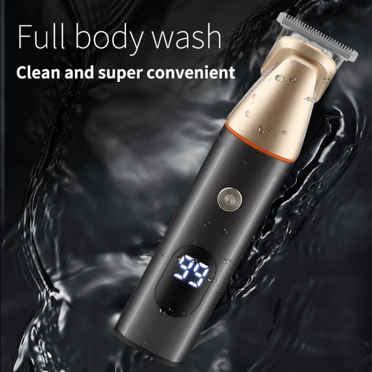 5 In 1 Haircut Digital Display Water Washing Shaver Nose Hair Electric Push Shear Set, LK-881 5 In 1 (Gold), LK-881 5 In 1 (Silver)