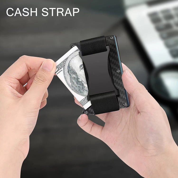 Credit Card Holder Wallets RFID Blocking Slim Metal Card Clip, Black, Grey, Royal Blue, Army Green, Dark Green, Coffee, Fluorescent Green, Carbon Fiber Pattern, Real Carbon Fiber (Light), Real Carbon Fiber (Matte), Red, Blue, Orange, Rainbow           ...