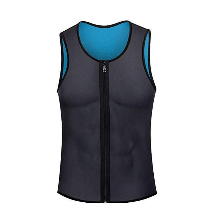 Men Fitness Corset Neoprene Sports Tummy Control Shapewear Zipper Tank Top Workout Wear, S, M, L, XL, XXL, 3XL, 4XL
