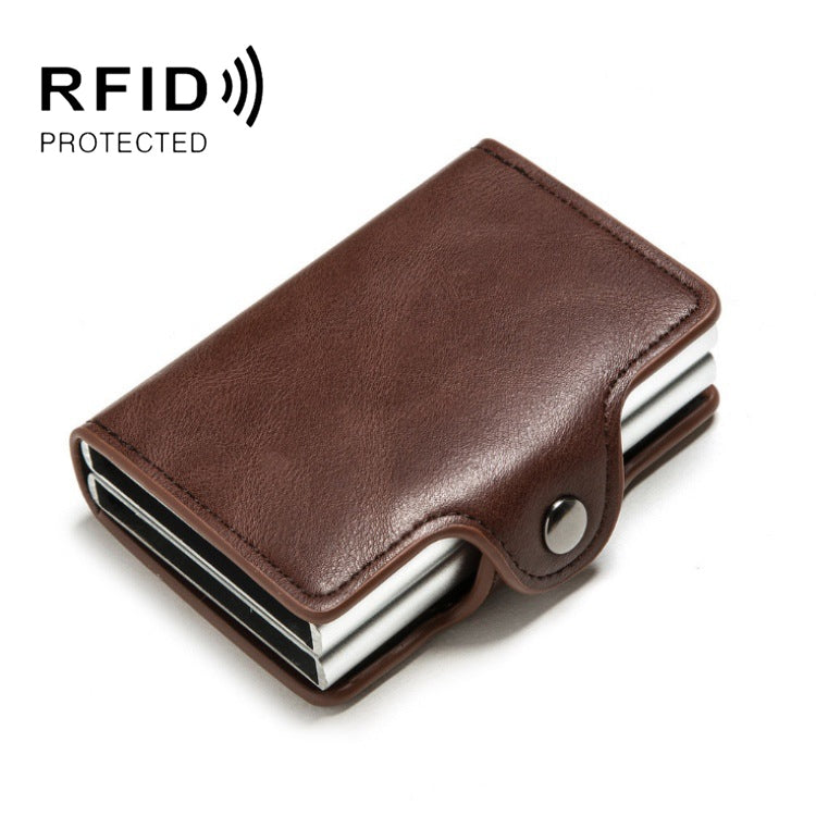 Automatic Pop-up Card Holder Metal Card Box RFID Credit Card Bank Card Box Wallet, GS-AL003 Red, GS-AL003 Blue, GS-AL003  Black, GS-AL003 Coffee, GS-AL003 Brown